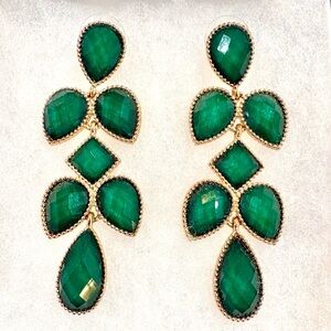 Elegant Emerald Green Drop Earrings